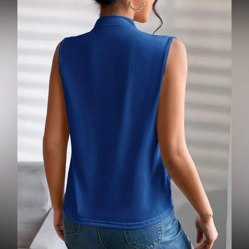 Luxe camel surplice neck wrap top - Picture 12 of 16